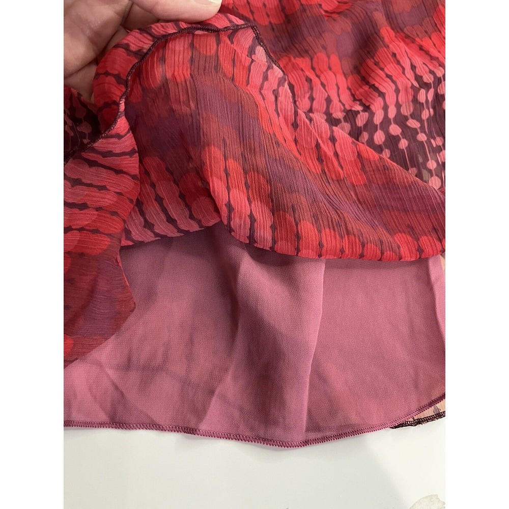Vintage Womens Y2K Sheer Babydoll Top Size M Red Dark Fairy Whimsigoth Tie - Picture 6 of 7